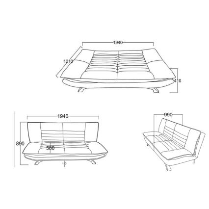 AIRI kihúzható kétüléses kanapé, bézs