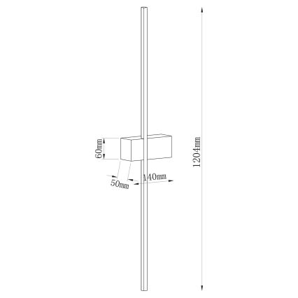 AISHA LED fali lámpa 20W/230V 4000K 120 cm arany