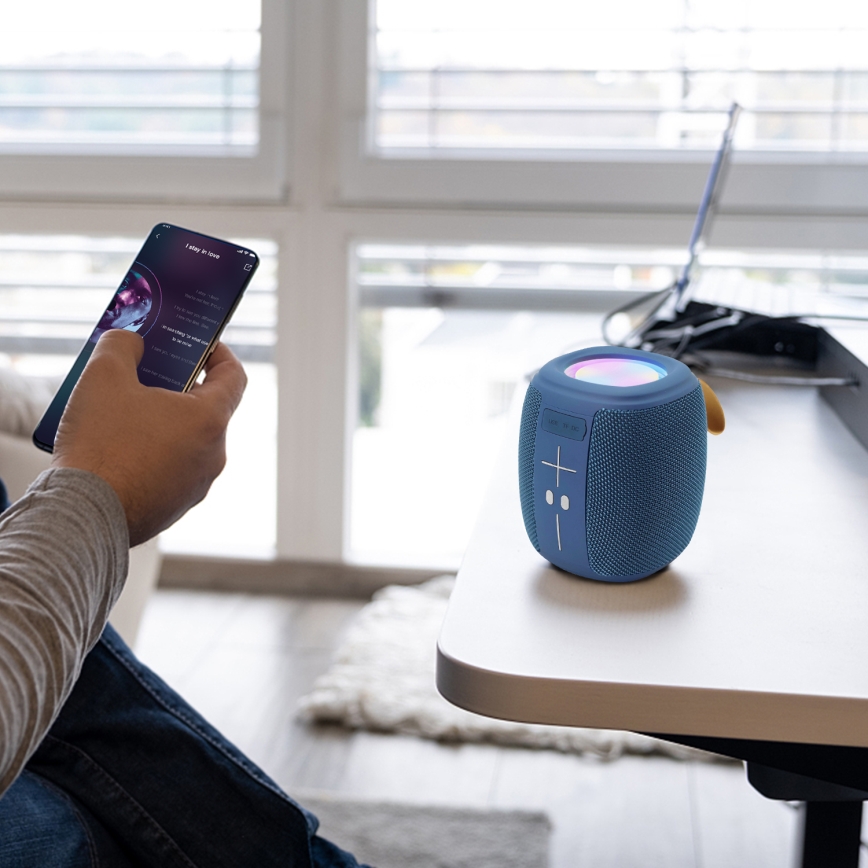 AKAI ABTS-V5 BL - Vezeték nélküli hangszóró mikrofonnal, 3 W / 1200 mAh, kék