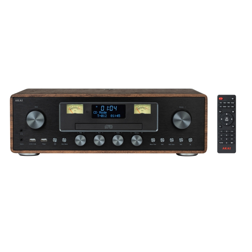 AKAI AM-100 RHAPSODY - Mikrorendszer CD/FM/DAB/AUX/USB/MP3 lejátszással 40W/230V + távirányító