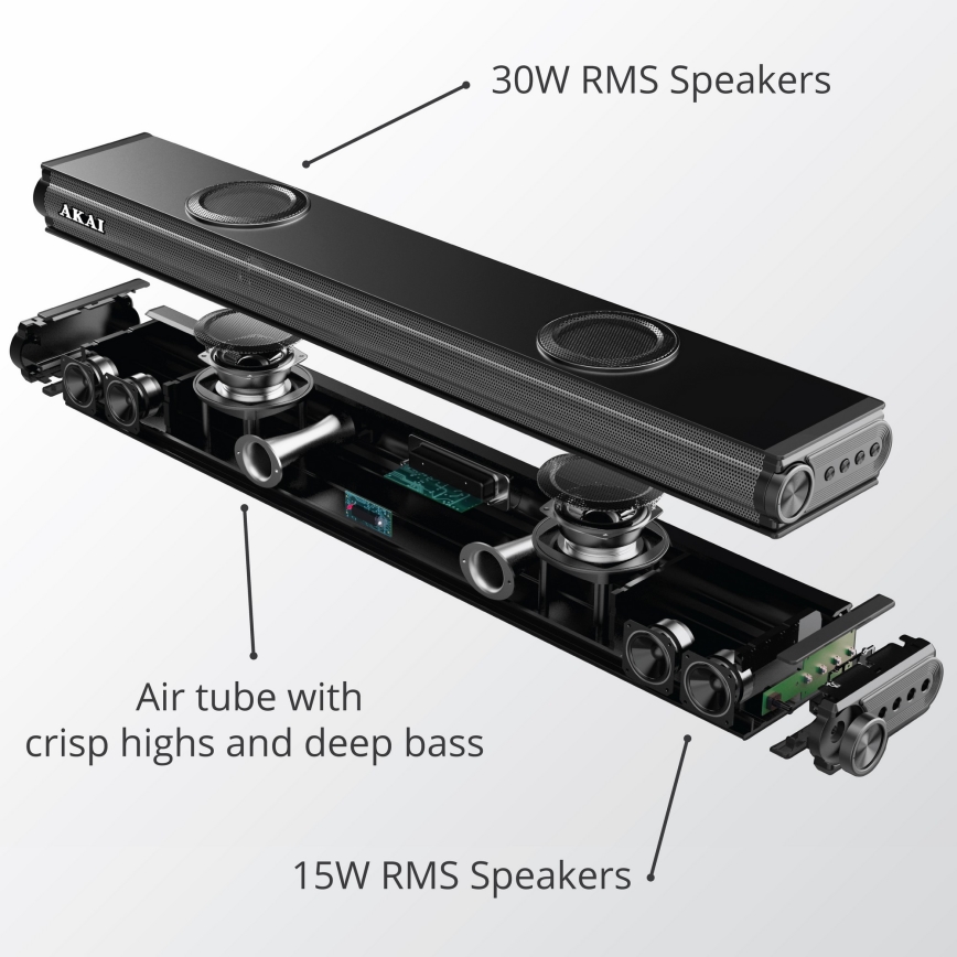 AKAI ASB-29 - Soundbar aktív mélynyomóval 120W/230V + távirányító