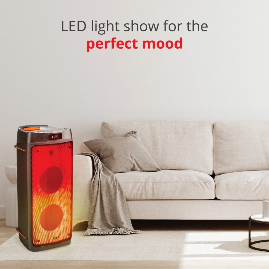 AKAI PARTY BOX 810 - Vezeték nélküli hangszóró 65 W/230 V, 5000 mAh akkumulátor, távirányítóval