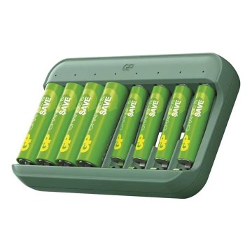 Akkumulátortöltő GP Charge & save 4×AA/AAA 1300 mAh/650 mAh 5V