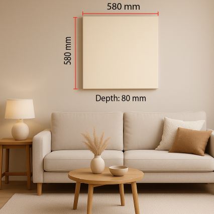 Akusztikus panel SILENCE 58x58 cm krémes