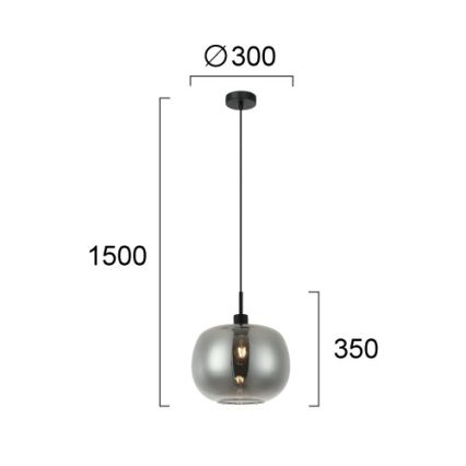 ALAN kábeles függeszték 1xE27/40W/230V füstös fekete