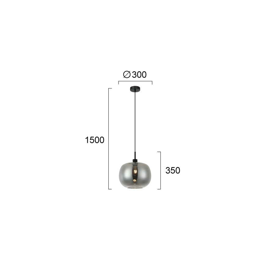 ALAN kábeles függeszték 1xE27/40W/230V füstös fekete