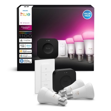 Alapcsomag Philips Hue WHITE AND COLOR AMBIANCE 3xE27/8,1W 1000-20000K + összekapcsoló eszköz