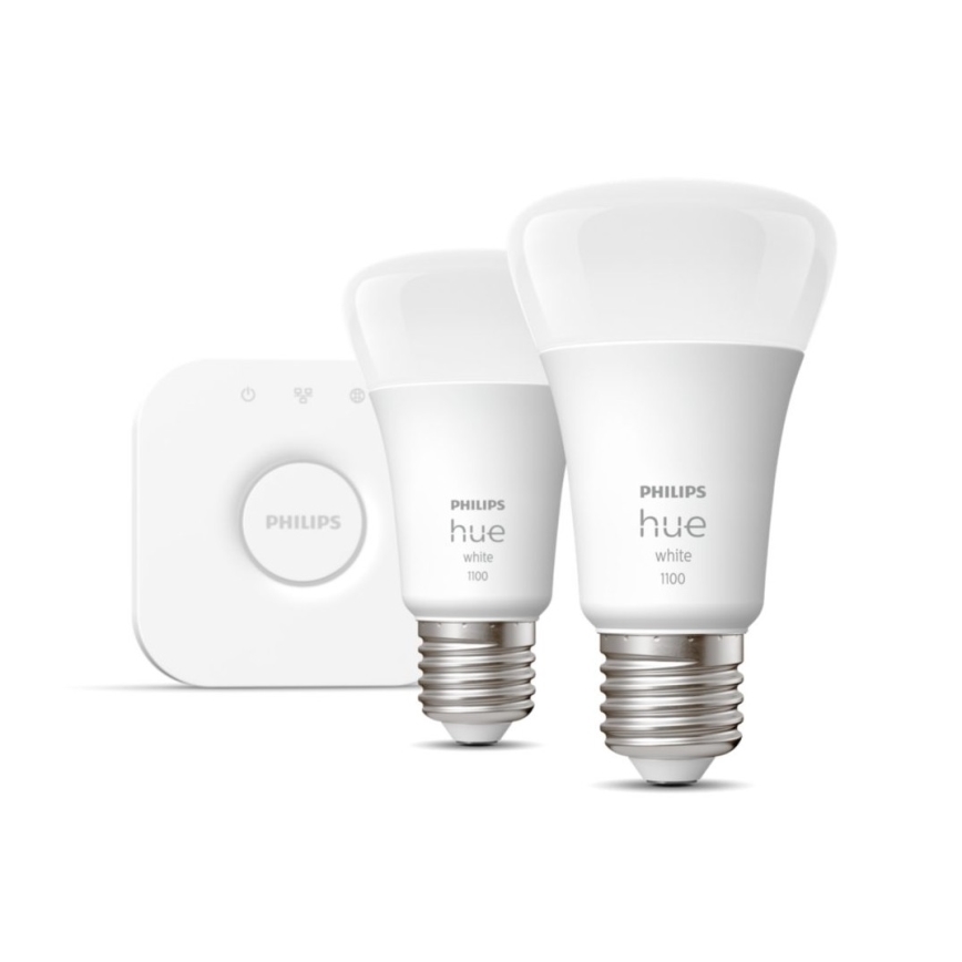 Alapkészlet Philips Hue WHITE 2xE27/9,5W 2700K + Hue bridge