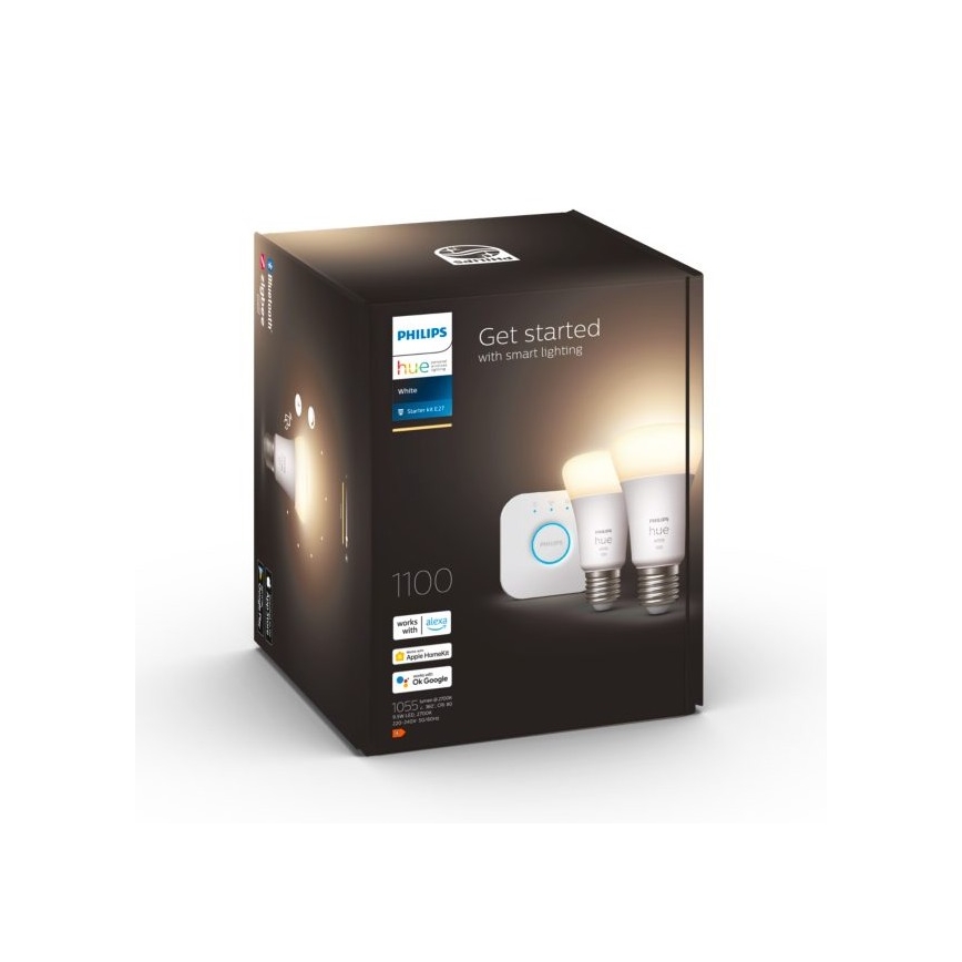 Alapkészlet Philips Hue WHITE 2xE27/9,5W 2700K + Hue bridge