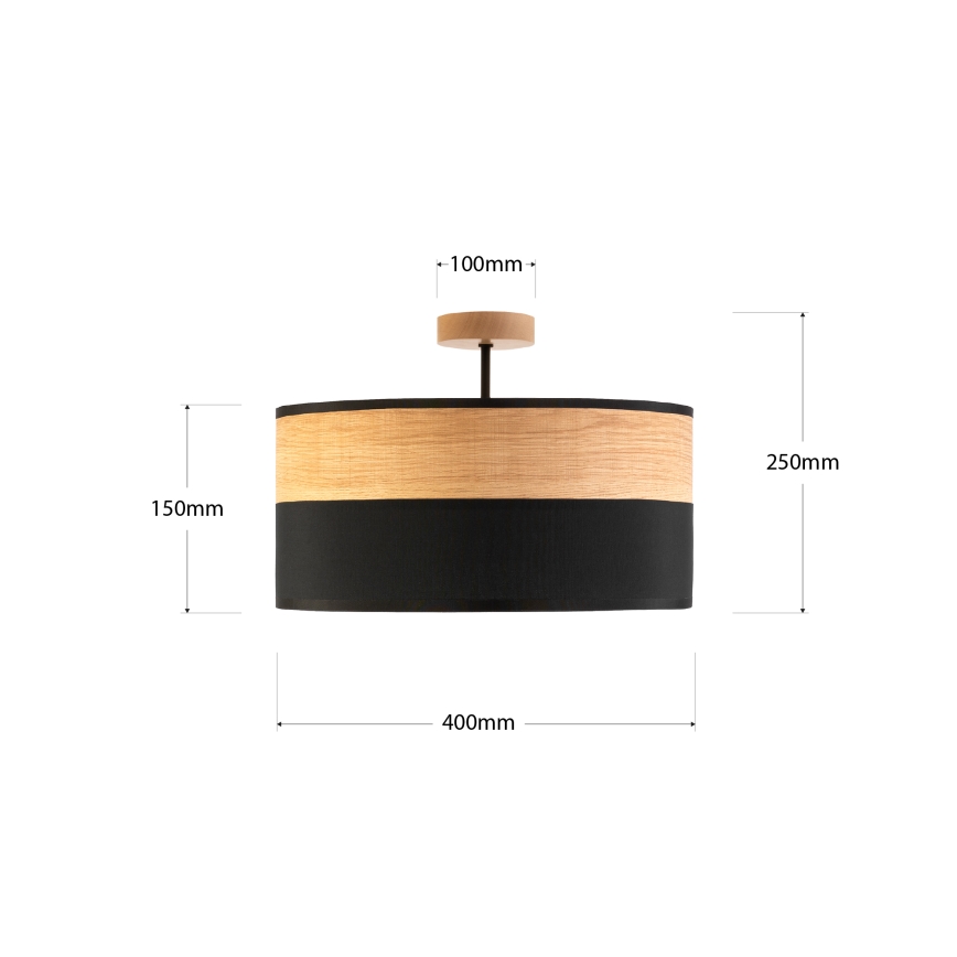 ALBA felületre szerelt csillár 3xE27/15W/230V, átmérő 40 cm, fekete/barna