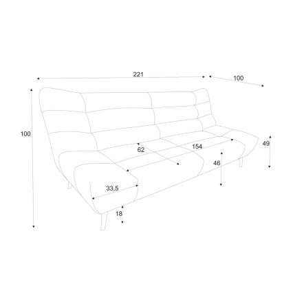 ALBA háromszemélyes szürke kanapé