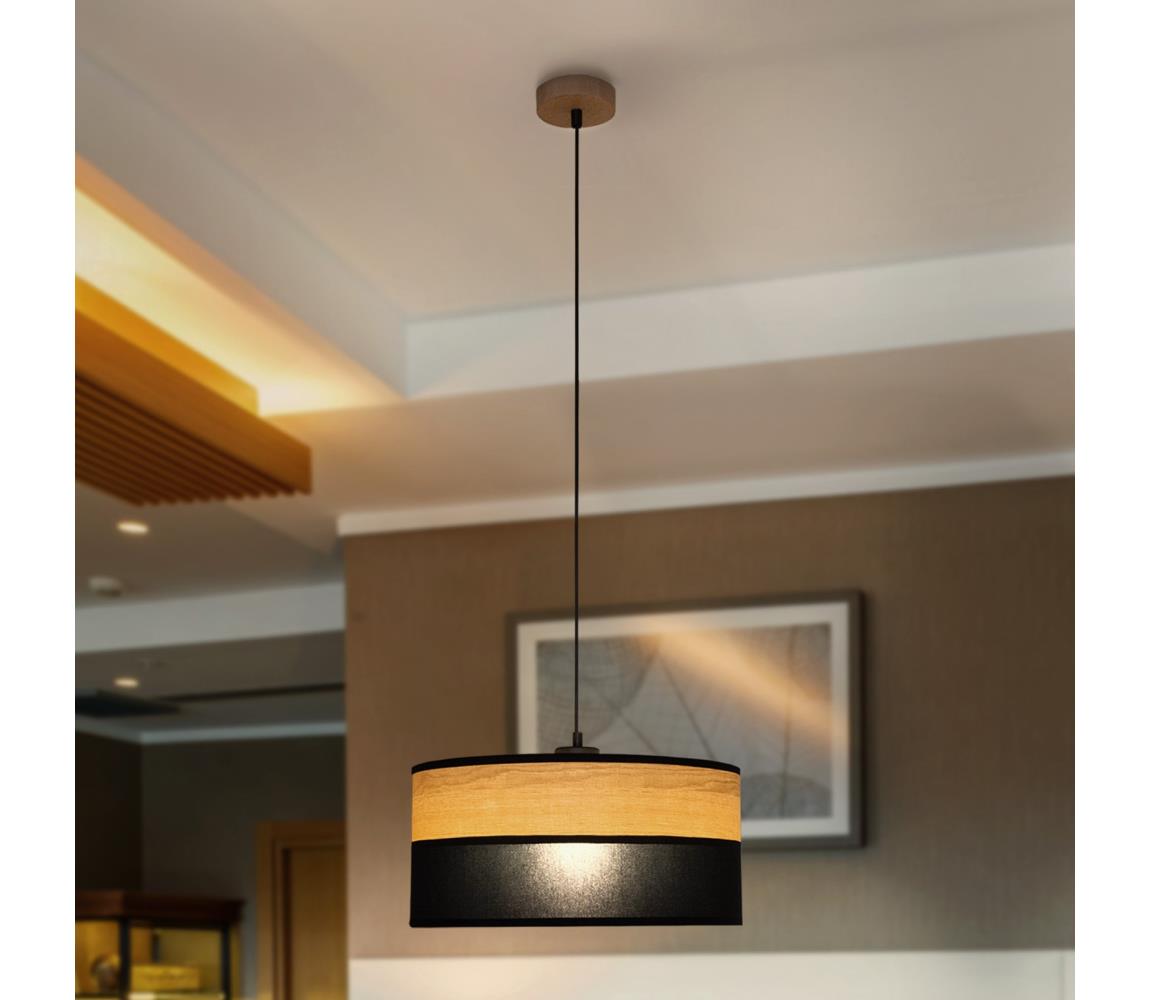 ALBA kábeles csillár 1x E27/15W/230V, átmérő 45 cm, fekete/barna W