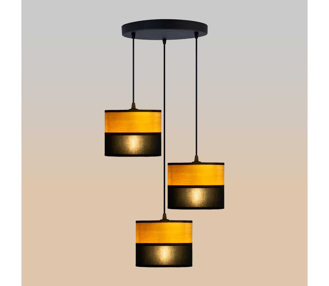 ALBA kábeles csillár 3xE27/15W/230V, átm. 40 cm, fekete/barna W
