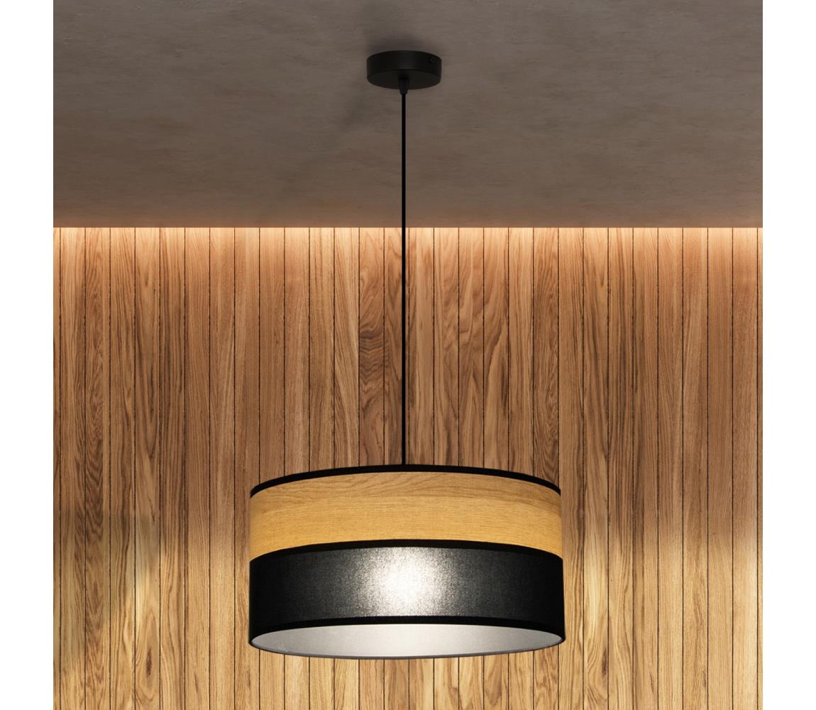 ALBA zsinóros függeszték 1xE27/15W/230V, átm. 40 cm, fekete/barna W