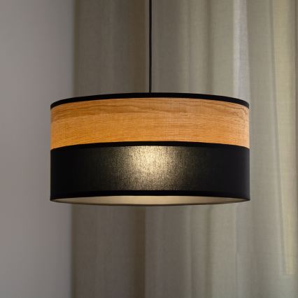 ALBA zsinóros függeszték 1xE27/15W/230V, átm. 40 cm, fekete/barna