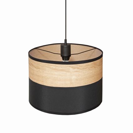 ALBA zsinóros függeszték 1xE27/15W/230V, Ø 20 cm, fekete/barna