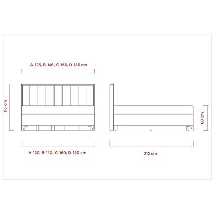 Kárpitozott ALICIA ágy matracokkal és topperrel, beépített tárolóval 180x200 cm bézs