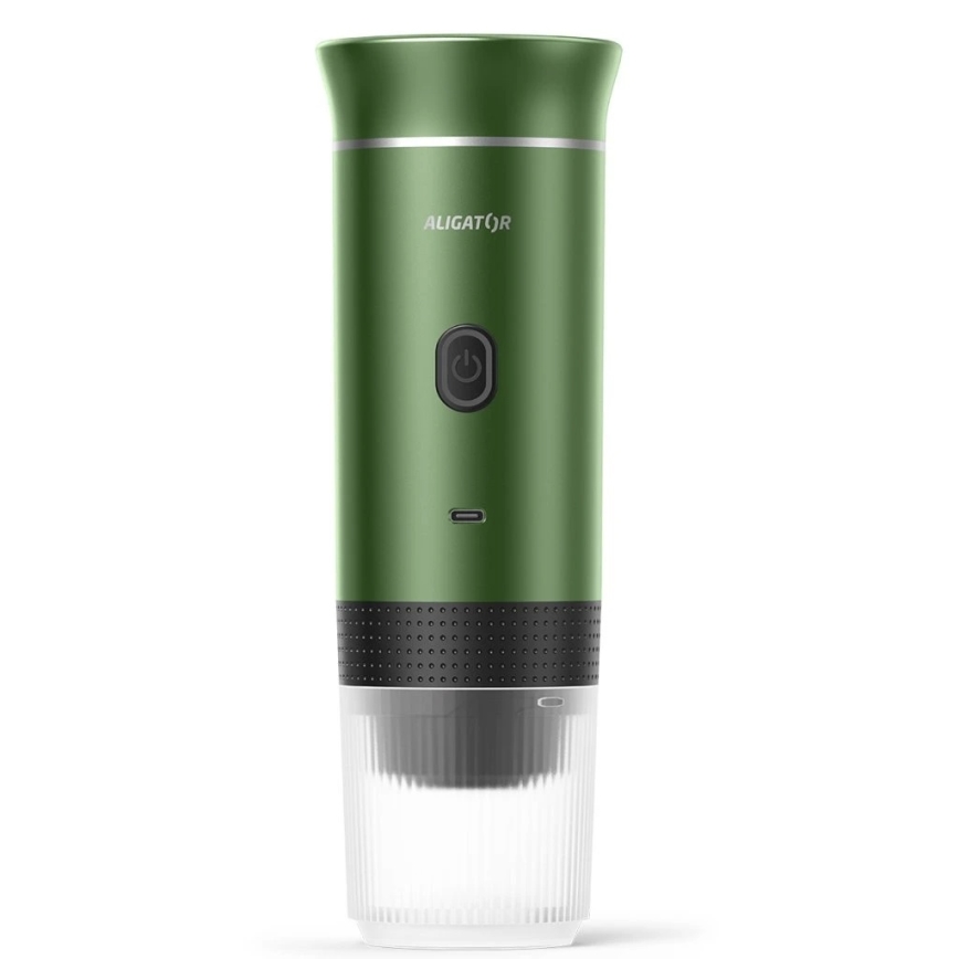 Aligator ACM003 - PortaCaffé 3 az 1-ben, hordozható, újratölthető kávéfőző, 72 W/7500 mAh, zöld
