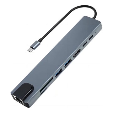 Aligator AHUB001 - USB-C hub 8 az 1-ben