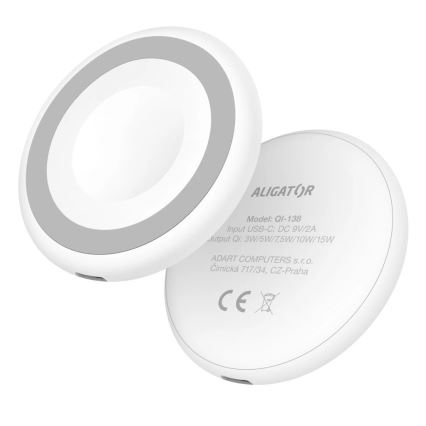 Aligator AMS08WT - 3 az 1-ben MagSafe vezeték nélküli töltő, 15 W, fehér