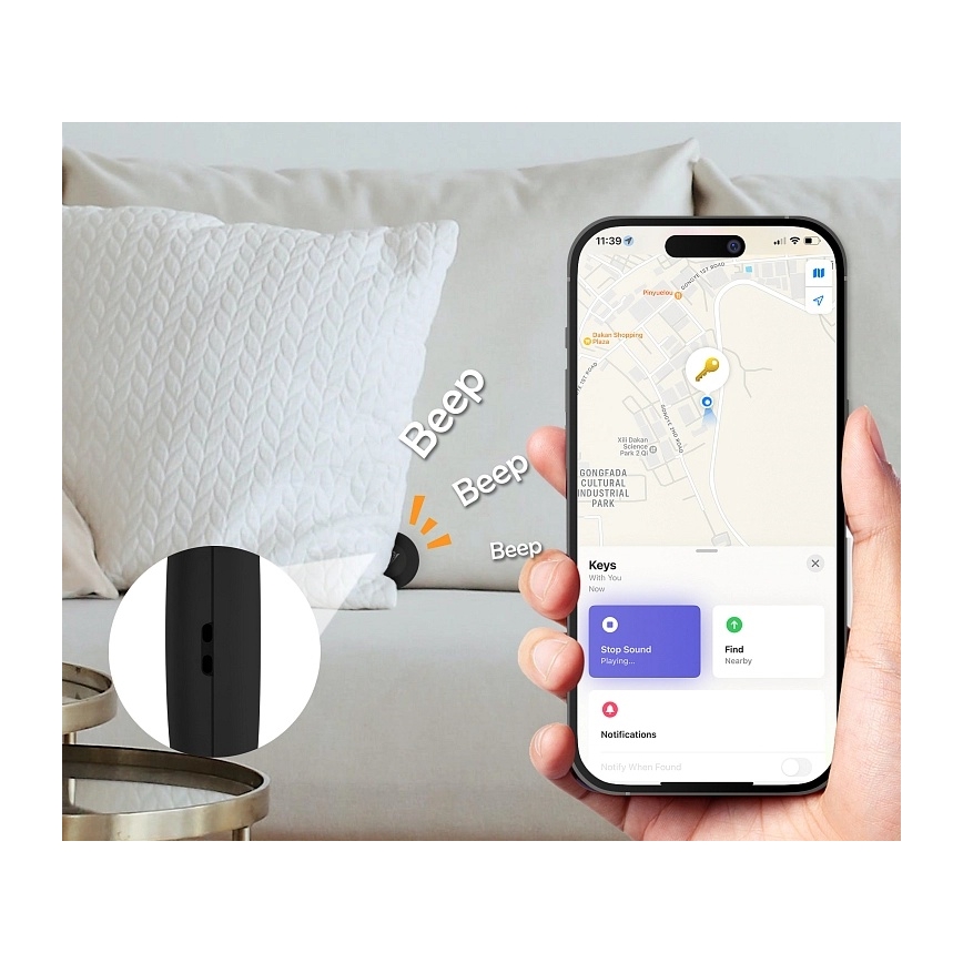 Aligator APD001 - Life Tag lokátor 1xCR2032 IP65 fekete