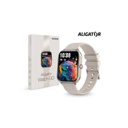 Aligator AW10SR - Okosóra Watch GO 220 mAh IP67 krémszínű