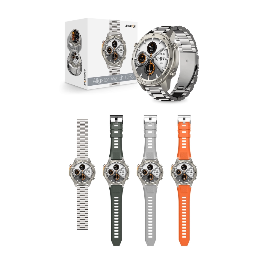 Aligator AW12SR - Okosóra, GPS, 500 mAh, IP69K, ezüstszínű