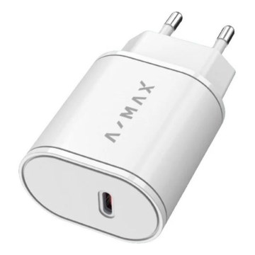 Aligator AX0001V - A-MAX Power Delivery 20W USB-C gyorstöltő adapter, fehér