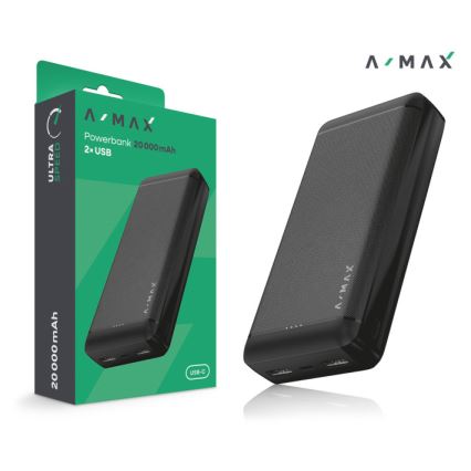 Aligator AX0004 - Powerbank A-MAX 20000 mAh 3,7V fekete