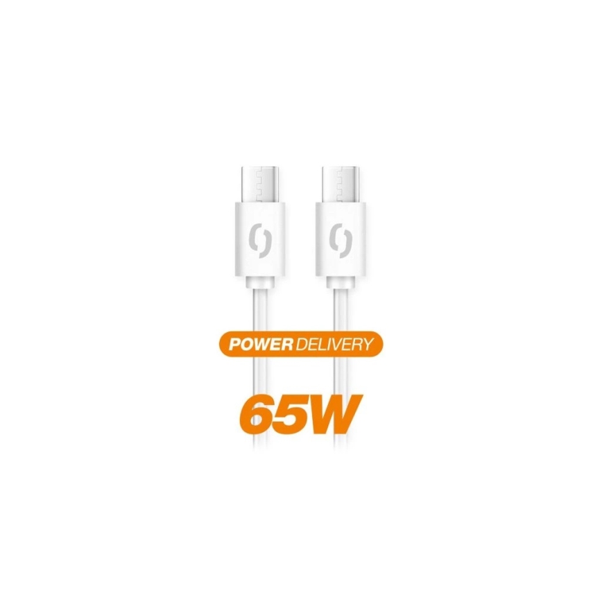 Aligator DATKP49 - USB kábel USB-C / USB-C 65 W Power Delivery 1,5 m fehér