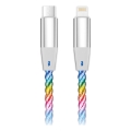 Aligator DATKP65 - USB kábel USB-C / Lightning LED-világítással 30W Power Delivery 0,5m
