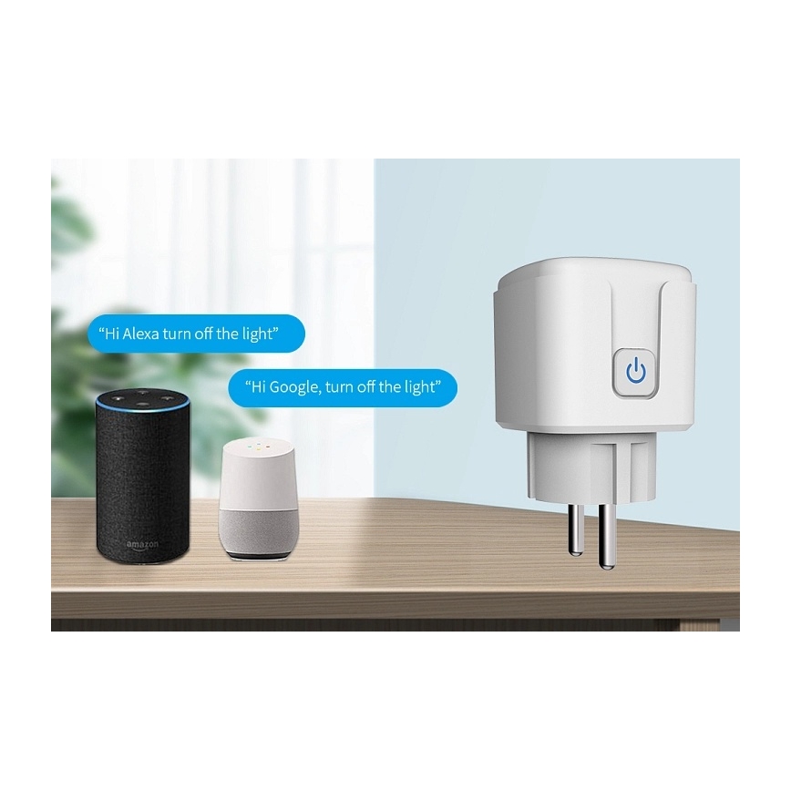 Aligator WAL001 - Okos konnektor 3680W/230V/Típus E/16A Wi-Fi Tuya