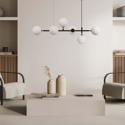 ALISA kábeles csillár 6xE14/40W/230V fekete