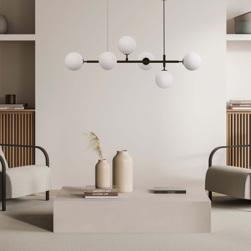 ALISA kábeles csillár 6xE14/40W/230V fekete