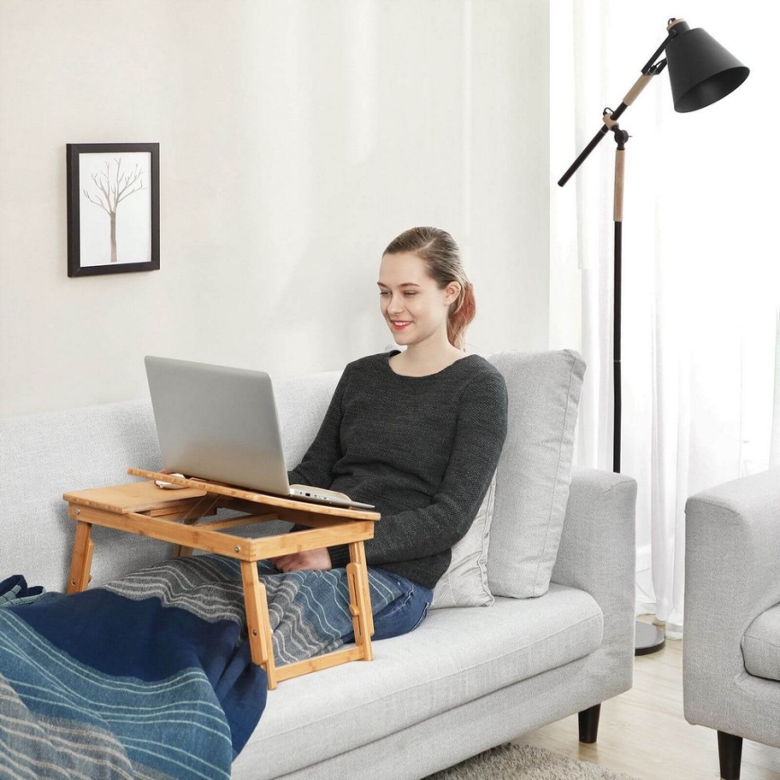 Állítható, ágyra helyezhető laptopasztal LAT, barna