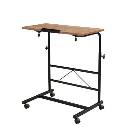 Állítható asztal ARIS 99x70 cm barna/fekete