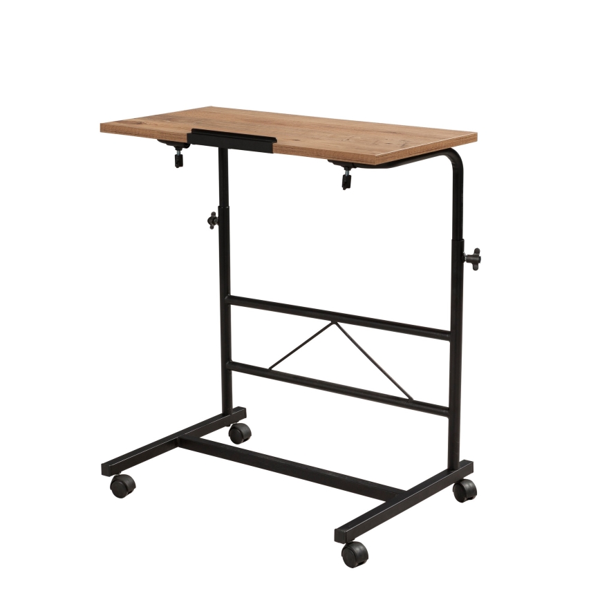 Állítható asztal ARIS 99x70 cm barna/fekete