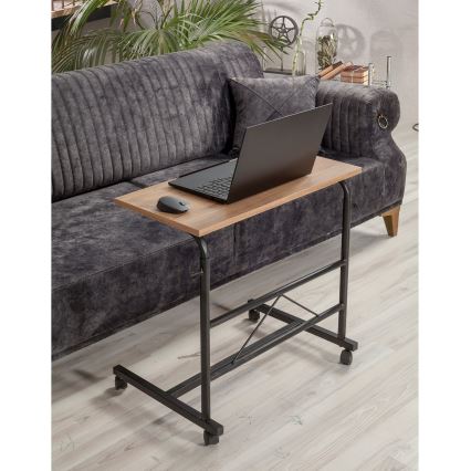 Állítható asztal ARIS 99x70 cm barna/fekete