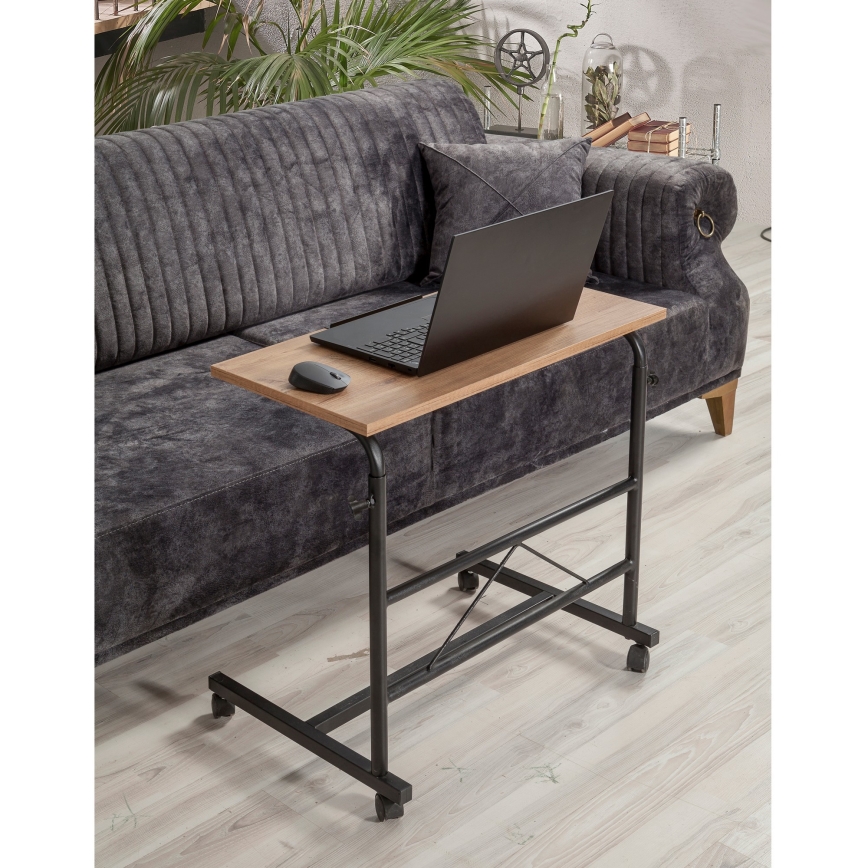 Állítható asztal ARIS 99x70 cm barna/fekete