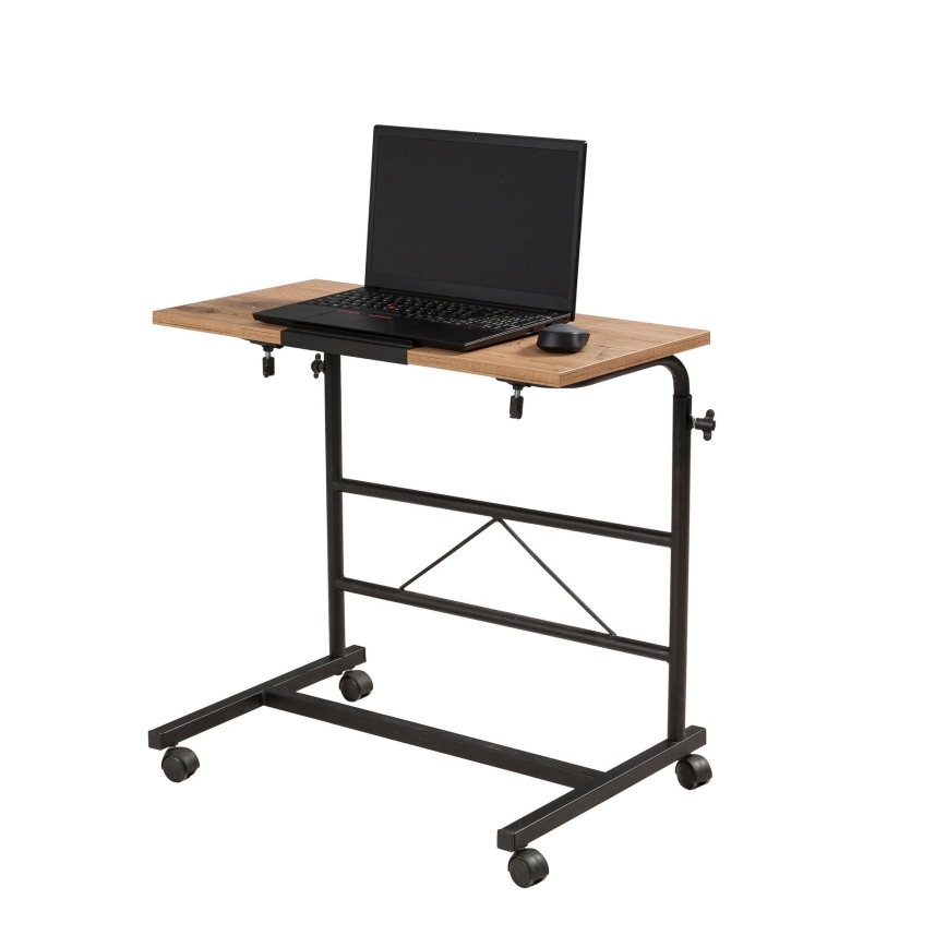 Állítható asztal ARIS 99x70 cm barna/fekete