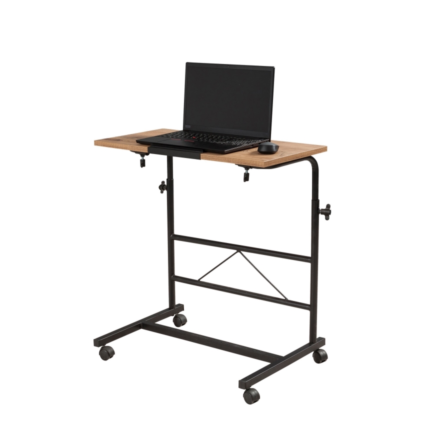 Állítható asztal ARIS 99x70 cm barna/fekete