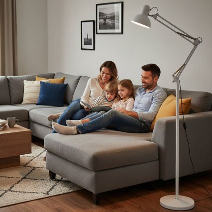 Állítható AURIQ állólámpa 1xE27/60W/230V 184 cm fehér