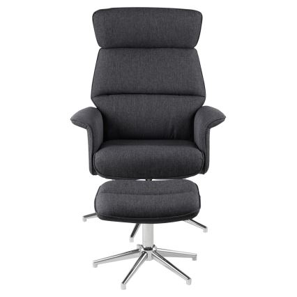 Állítható fotel lábtartóval DELIA sötétszürke