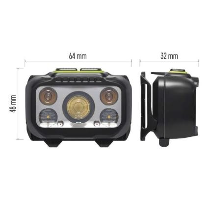 Állítható fényerejű, újratölthető LED fejlámpa/3xAAA/1000 mAh 3,7V