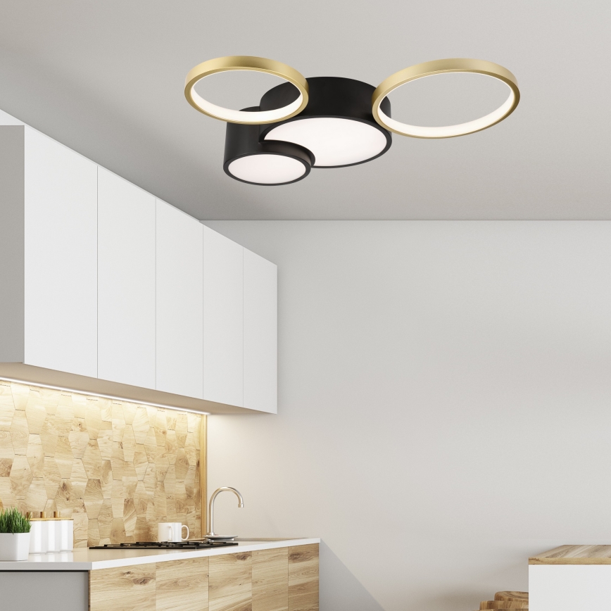 Állítható fényerejű mennyezeti lámpa ALIZEE LED/30W/230V 3000-6500K fekete/arany