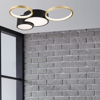 Állítható fényerejű mennyezeti lámpa ALIZEE LED/30W/230V 3000-6500K fekete/arany