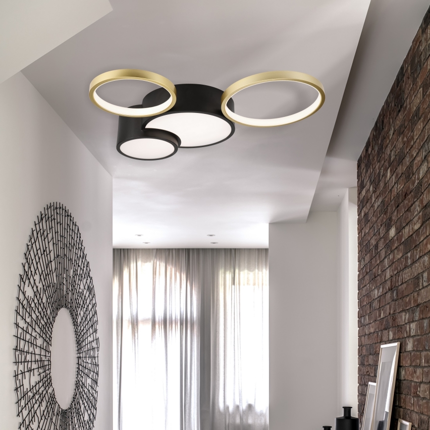 Állítható fényerejű mennyezeti lámpa ALIZEE LED/30W/230V 3000-6500K fekete/arany