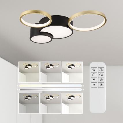 Állítható fényerejű mennyezeti lámpa ALIZEE LED/30W/230V 3000-6500K fekete/arany
