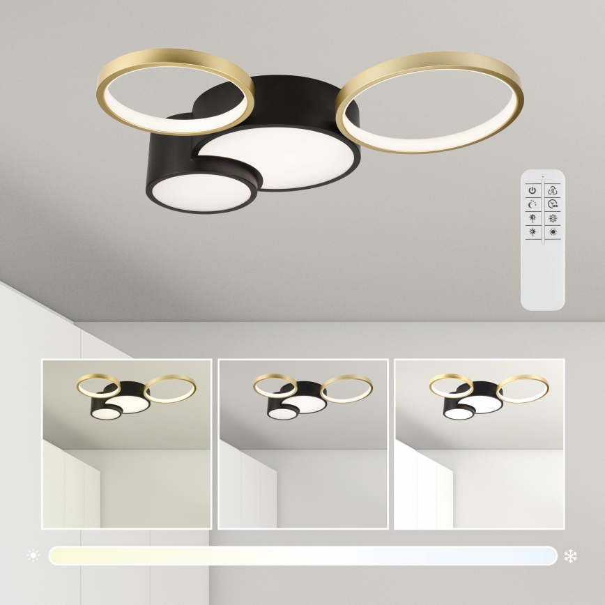 Állítható fényerejű mennyezeti lámpa ALIZEE LED/30W/230V 3000-6500K fekete/arany
