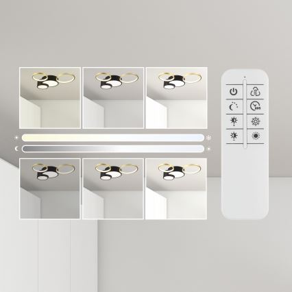 Állítható fényerejű mennyezeti lámpa ALIZEE LED/30W/230V 3000-6500K fekete/arany